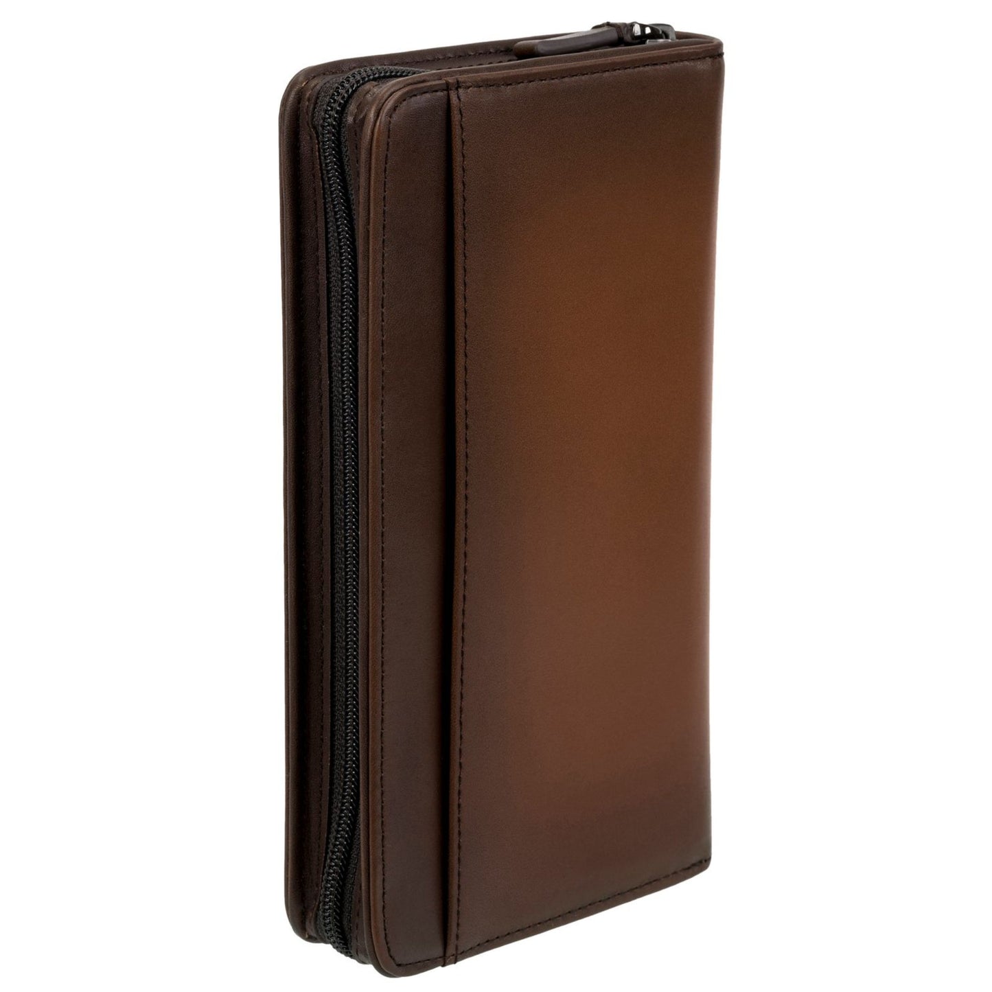 Men / Unisex Nassau Zip-Around Travel Wallet - Whiskey Burnished