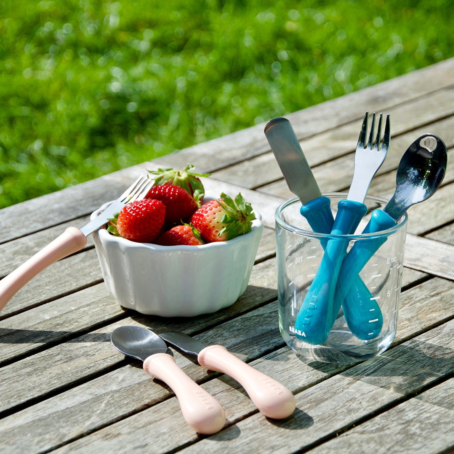 Stainless Steel Training Cutlery Knife / Fork / Spoon - Blue