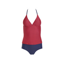 Load image into Gallery viewer, Gourami Stripes Out Tankini - Dark Red