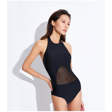 Load image into Gallery viewer, Gourami Shapes In Mesh Push-Up Swimsuit - Black