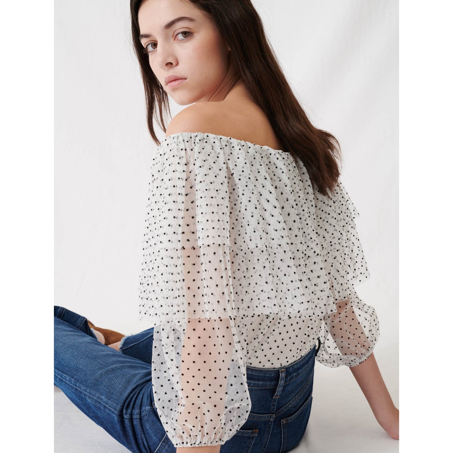 Liplume Top - White / Black