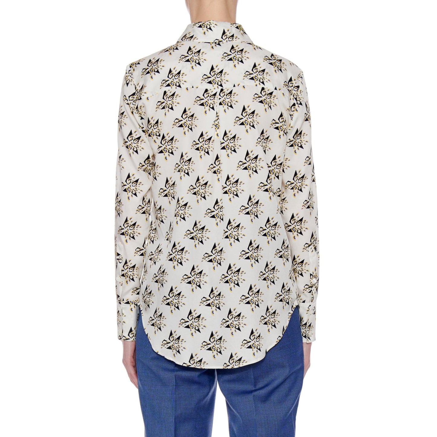 Women Montrieul Shirt - Button-Down Long Sleeve Blouse in A Print - Print Yellow