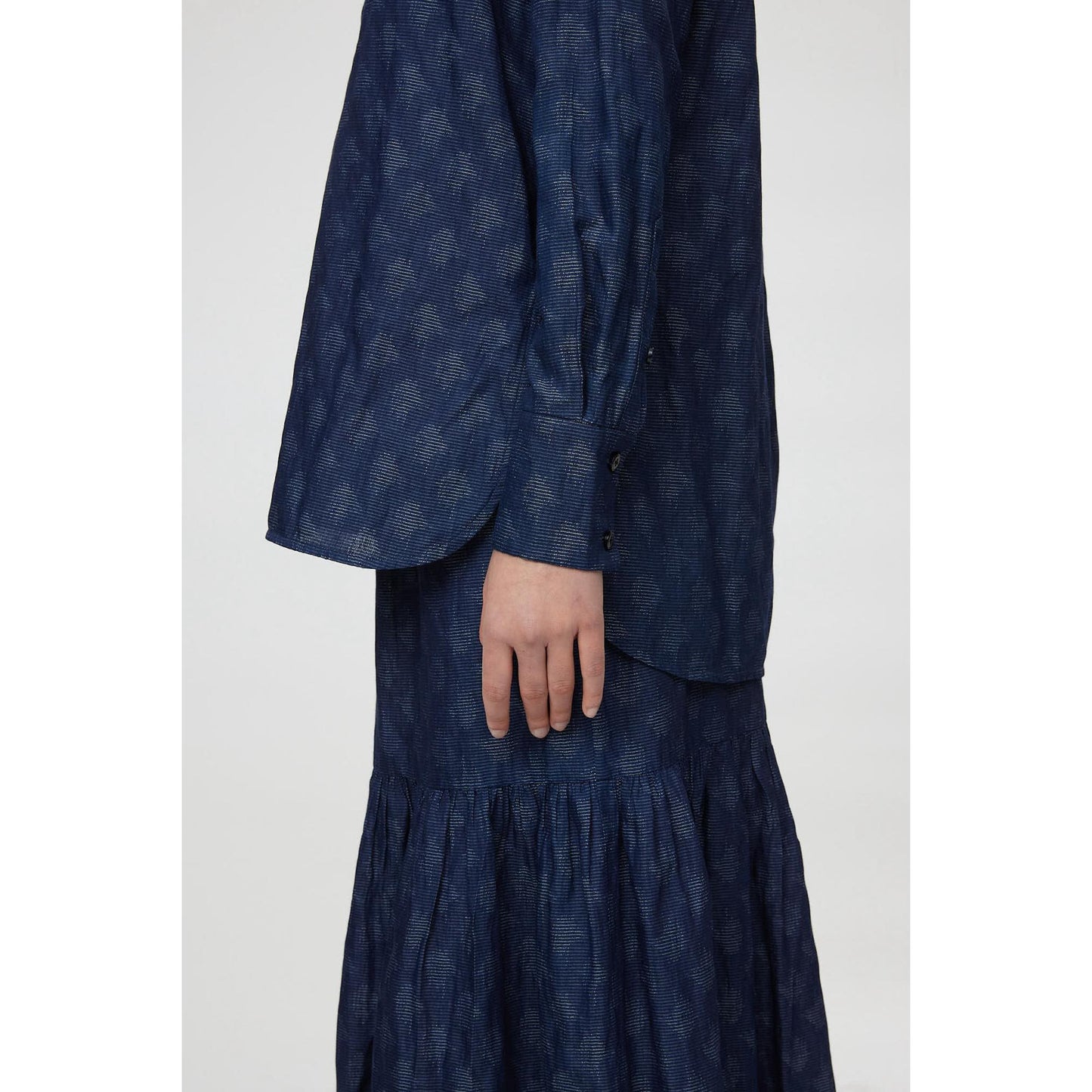 Women Pesaro Blouse - Long Sleeve Popover Shirt in Navy