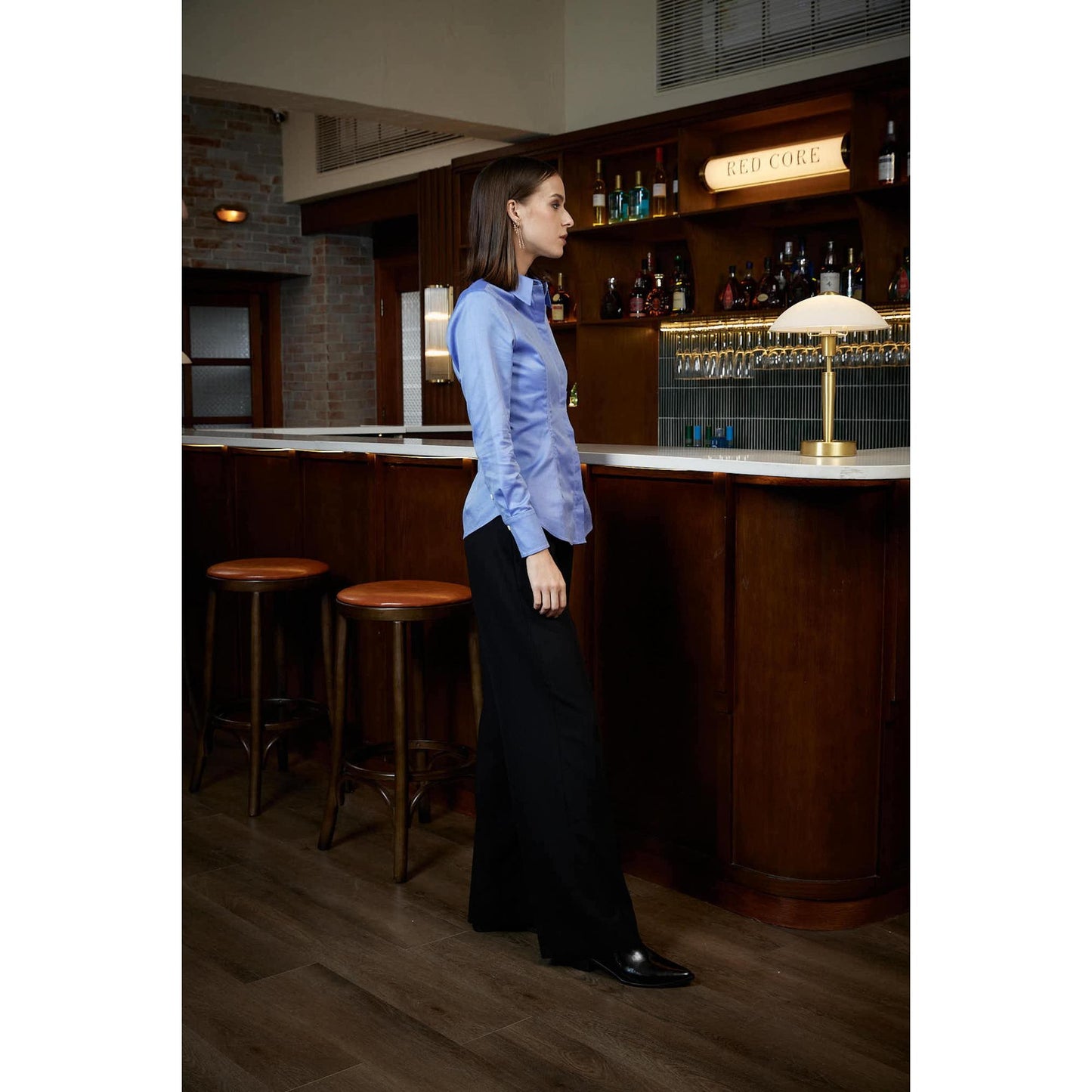 Women Mirandela Shirt - Fitted Classic Shirt in Twill - Saffire Blue