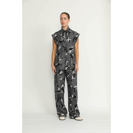 Women Meilen Blouse - Meilen Blouse in Black Petal Print