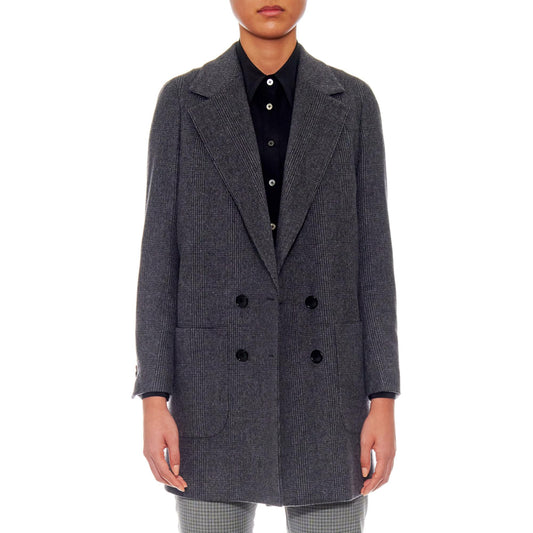 Women Saint-Etienne - Oversized Wool Jacket With Patch Pockets in Dark Grey