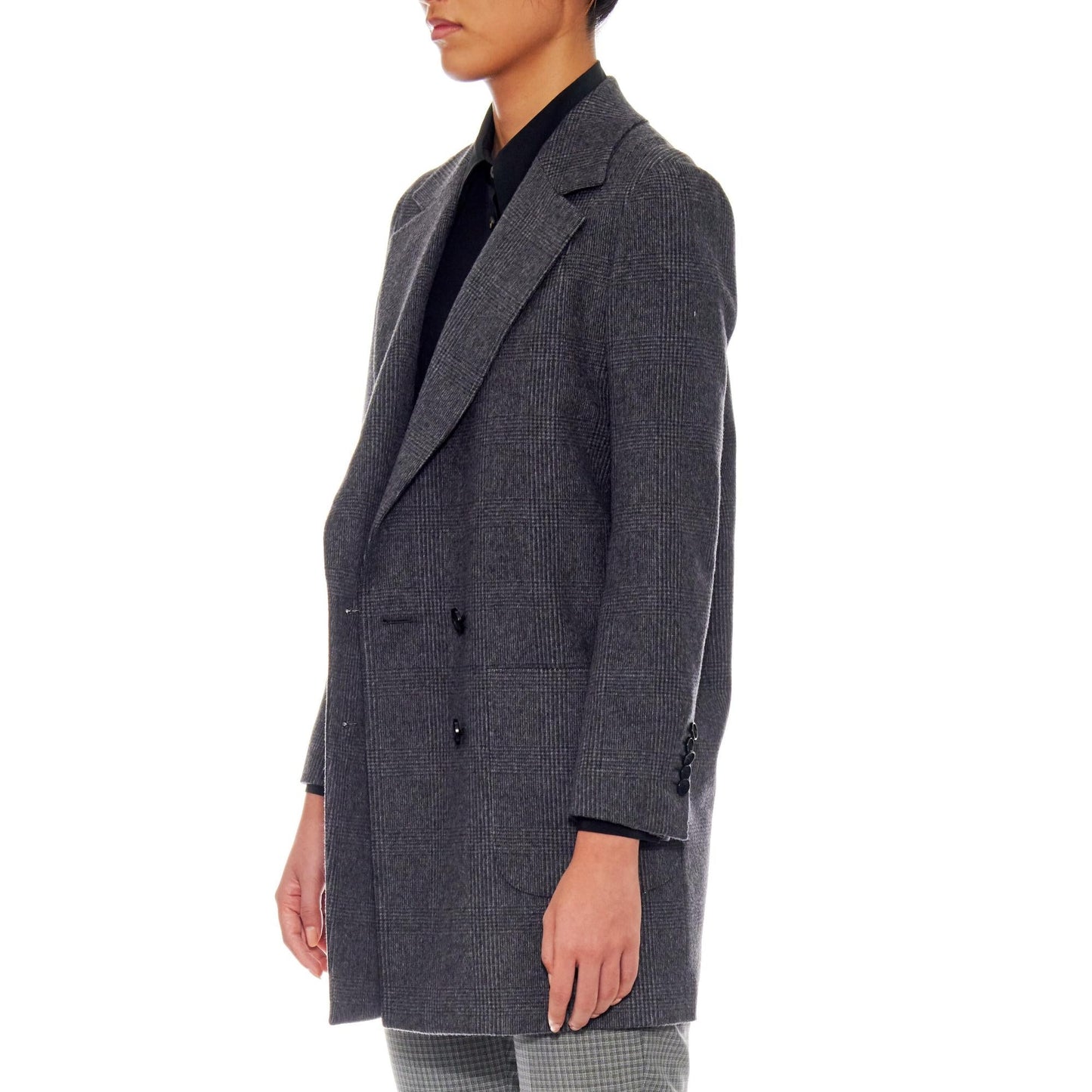 Women Saint-Etienne - Oversized Wool Jacket With Patch Pockets in Dark Grey