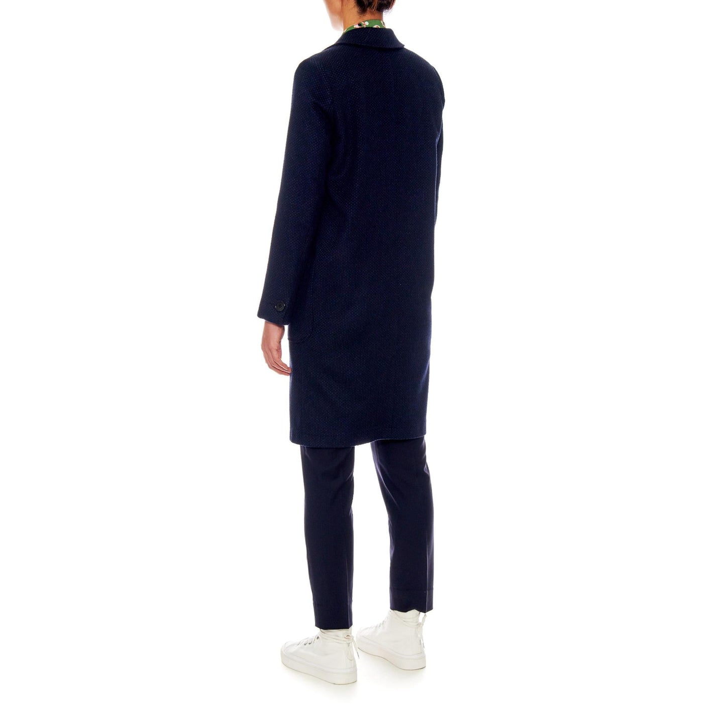 Women Paris - Oversized Wool Coat With Patch Pockets in Navy