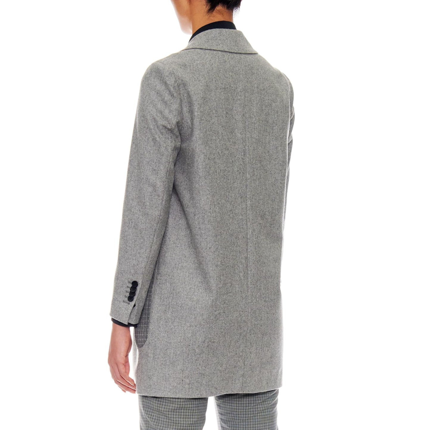 Women Saint-Etienne - Oversized Wool Jacket With Patch Pockets in Sky Grey
