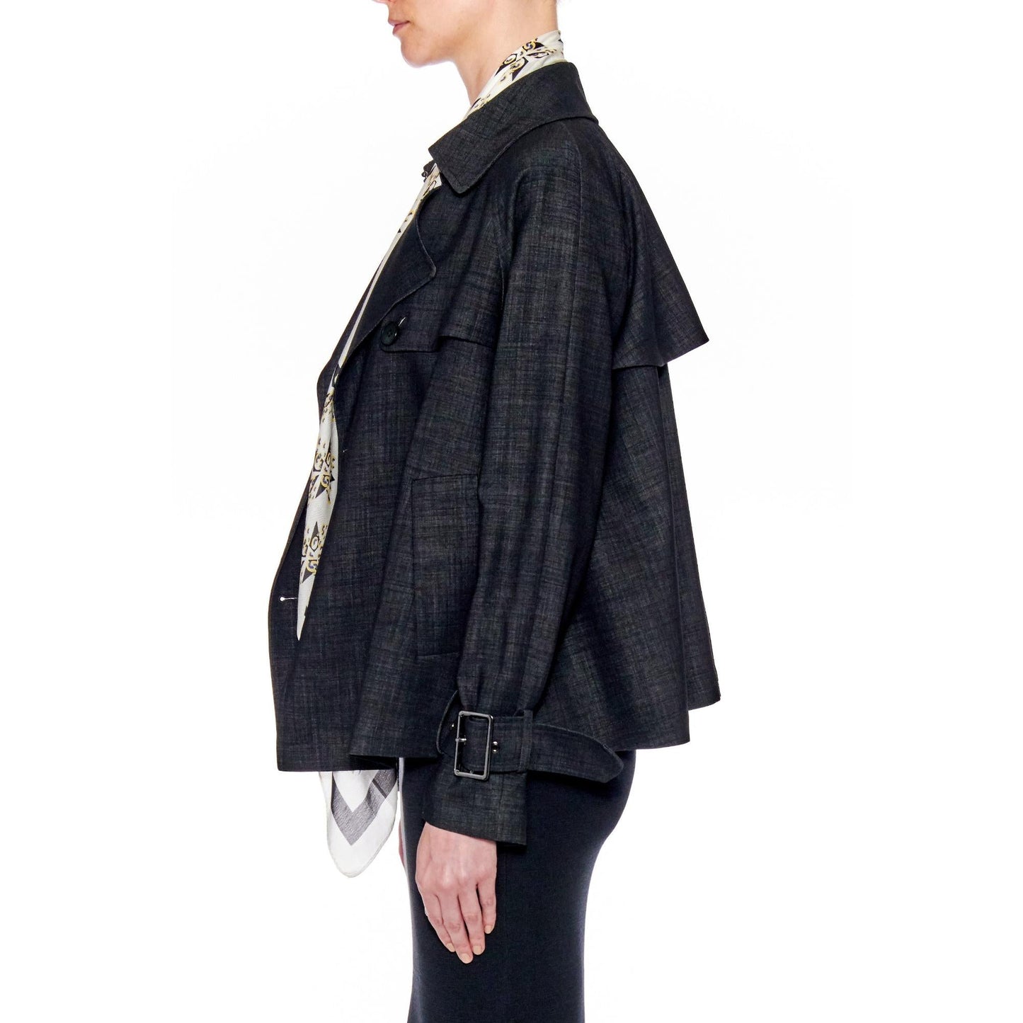 Women Alicante Coat - Short Ultra Light Trench Jacket in Black