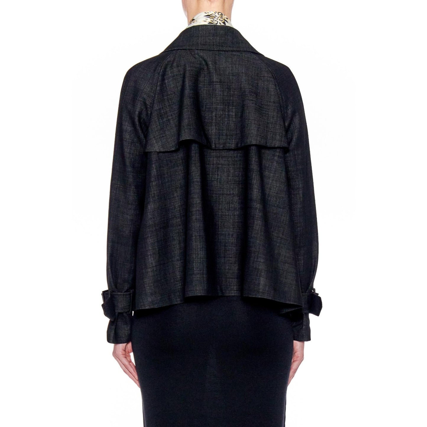 Women Alicante Coat - Short Ultra Light Trench Jacket in Black