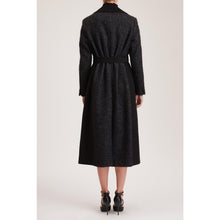 Load image into Gallery viewer, Women Aberdeen Coat - Single Breasted Long Coat in Black Wool Blend - Black
