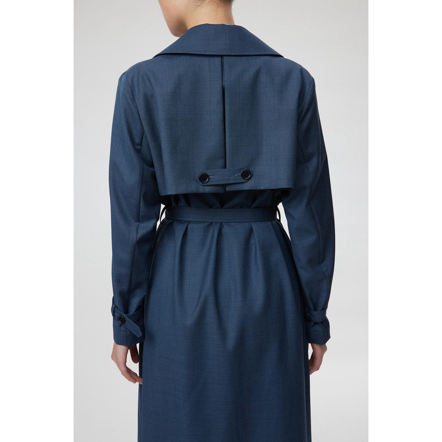 Women Andria Coat - Light Trench in Navy Twill
