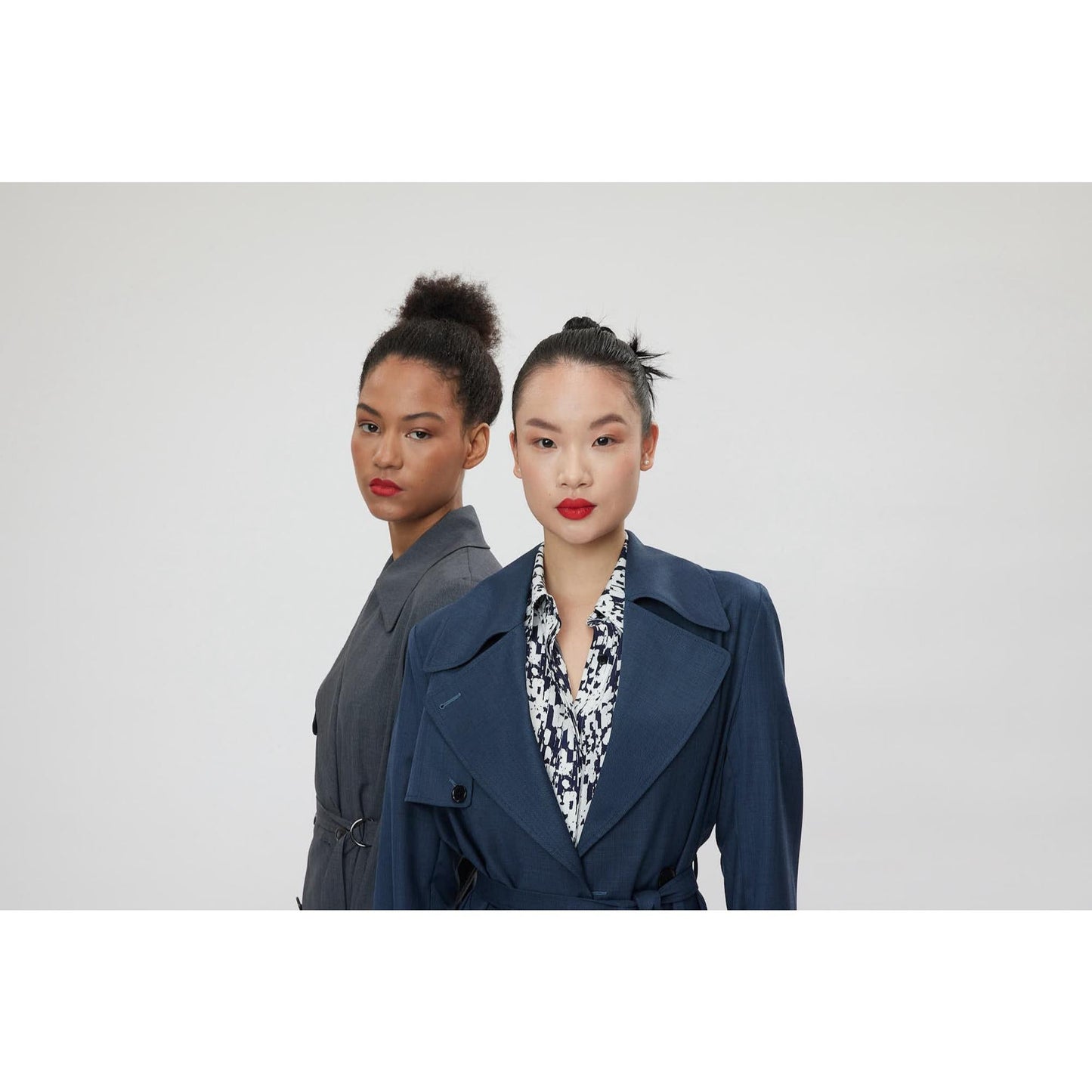 Women Andria Coat - Light Trench in Navy Twill