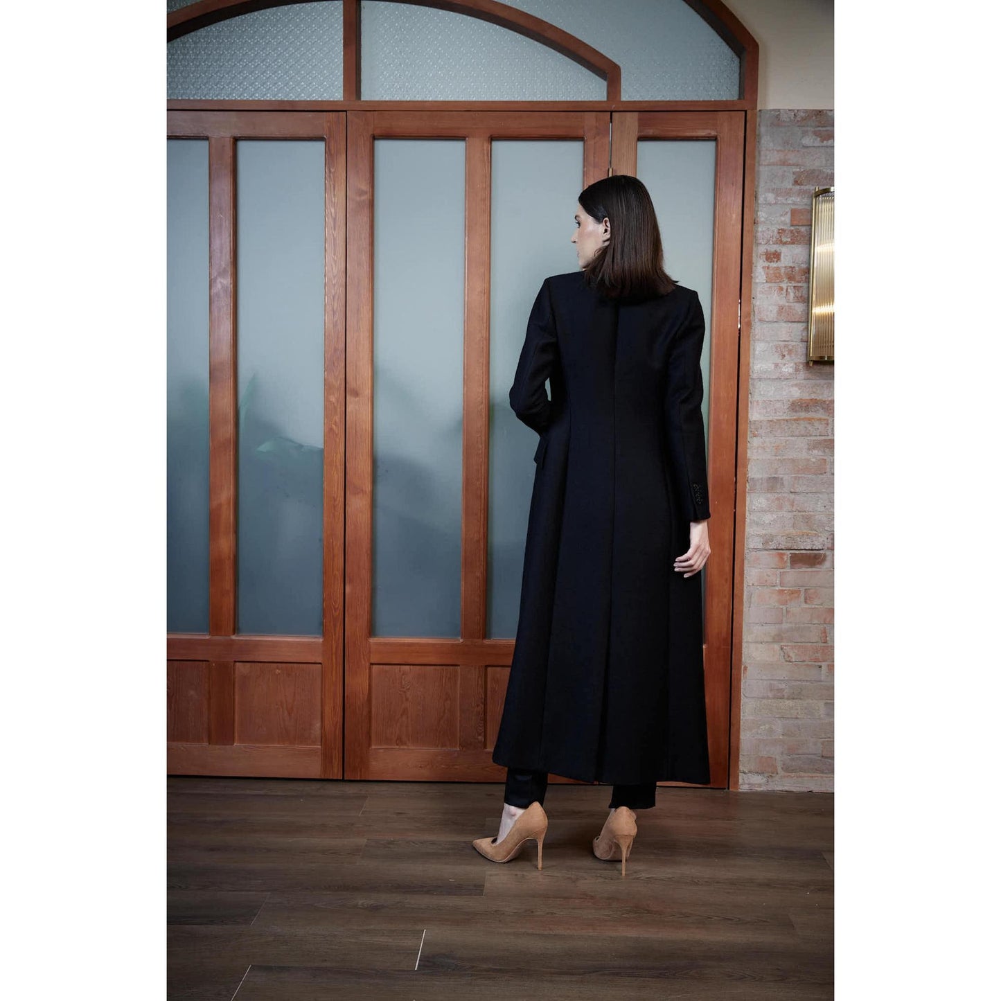 Women Agueda Coat - Long Coat in Black Twill - Night Black