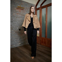 Load image into Gallery viewer, Women Alfena Cape - Cape in Camel Beige Wool - Camel Beige
