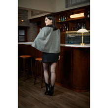 Load image into Gallery viewer, Women Alfena Cape - Cape in Black Bird&#39;S-Eye Wool - Black
