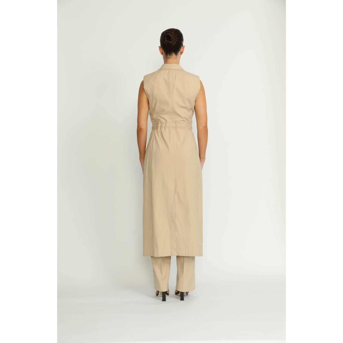 Women Basel Trenchcoat - Basel Khaki Beige Sleeveless Trench
