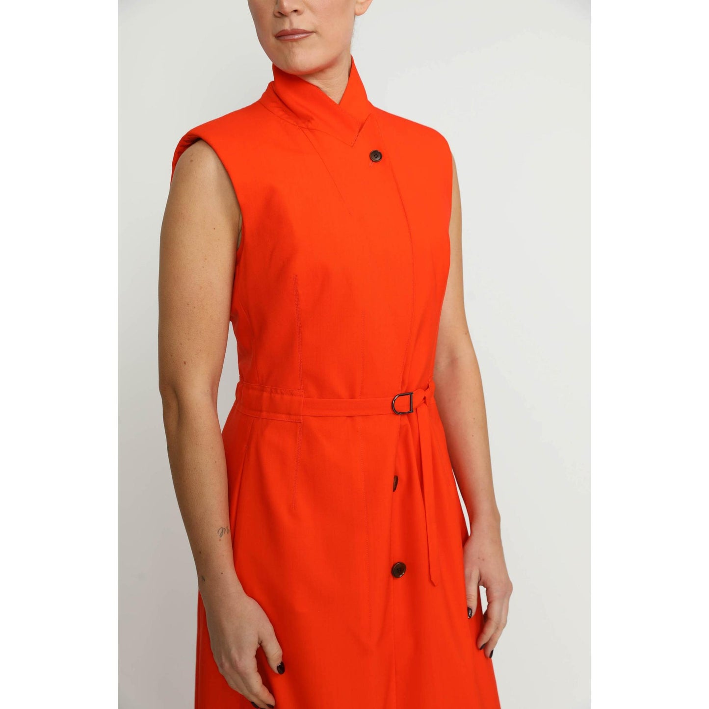 Women Basel Trenchcoat - Basel Sweet Orange Sleeveless Trench