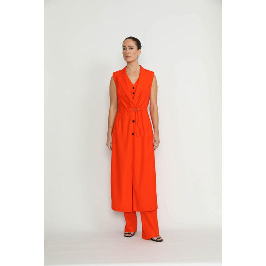 Women Basel Trenchcoat - Basel Sweet Orange Sleeveless Trench