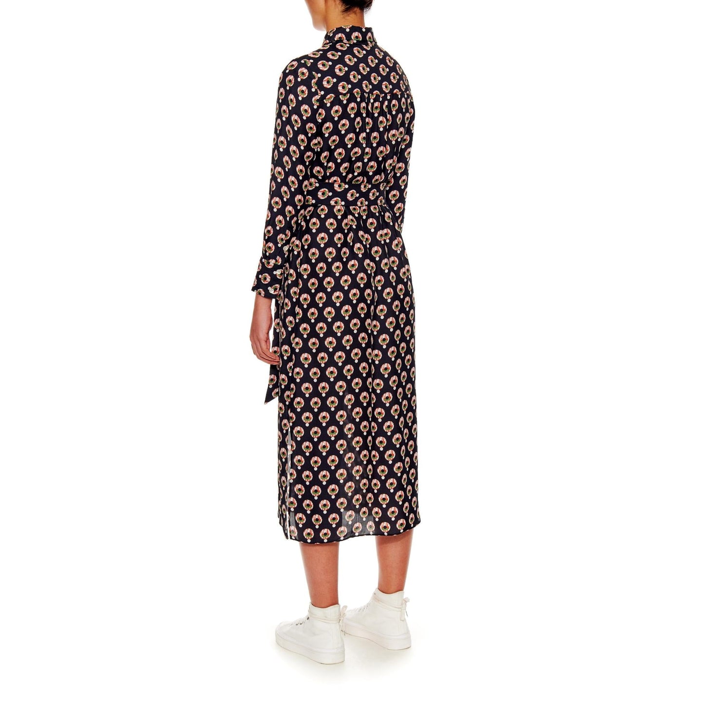 Women Mulhouse Dress - Everyday Wrap Shirt Dress - Black print