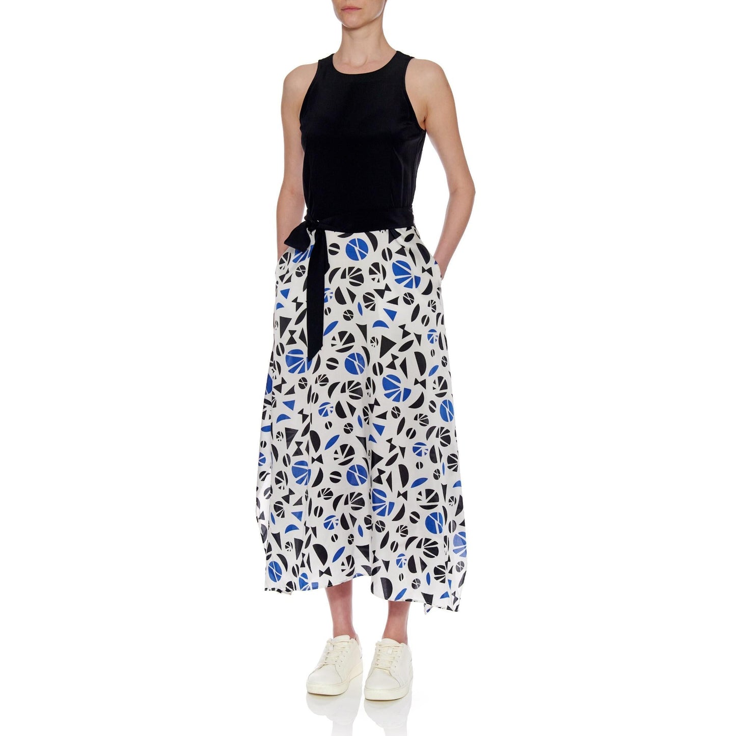 Women Granada Dress - Handkerchief Hem Midi Dress in Black