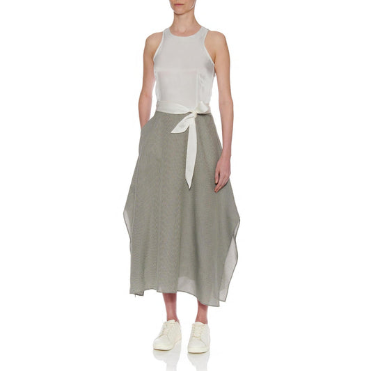 Women Granada Dress - Handkerchief Hem Midi Dress in White