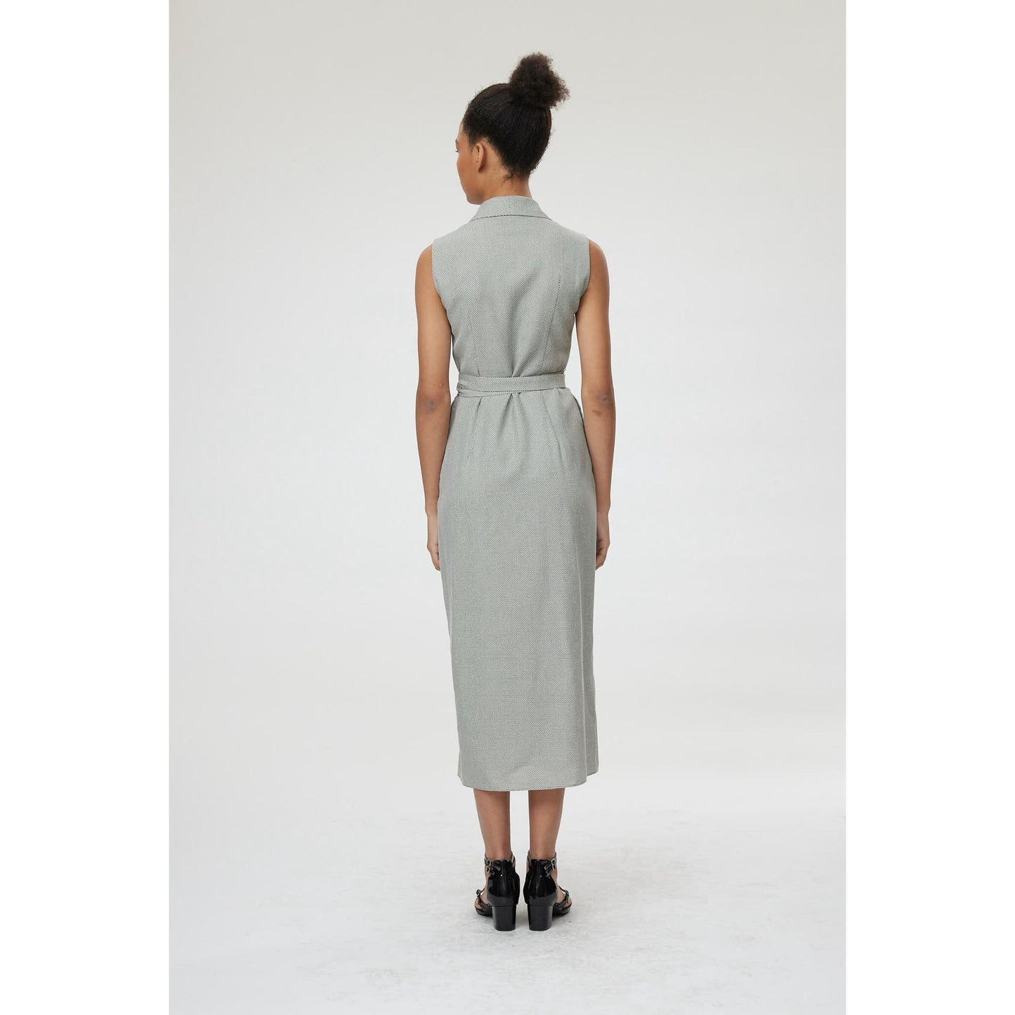 Women Genoa Dress - Maxi Wrap Dress in Black & White