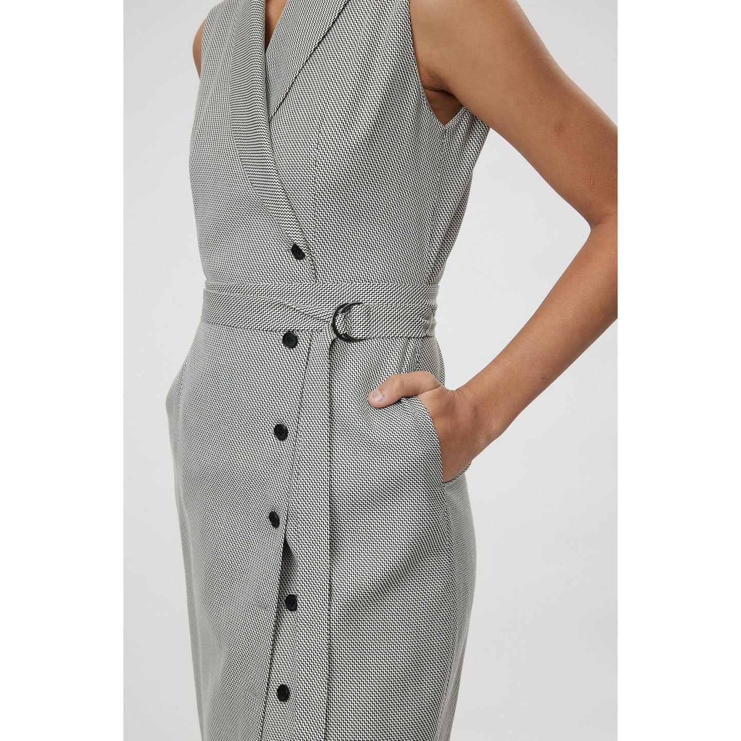 Women Genoa Dress - Maxi Wrap Dress in Black & White