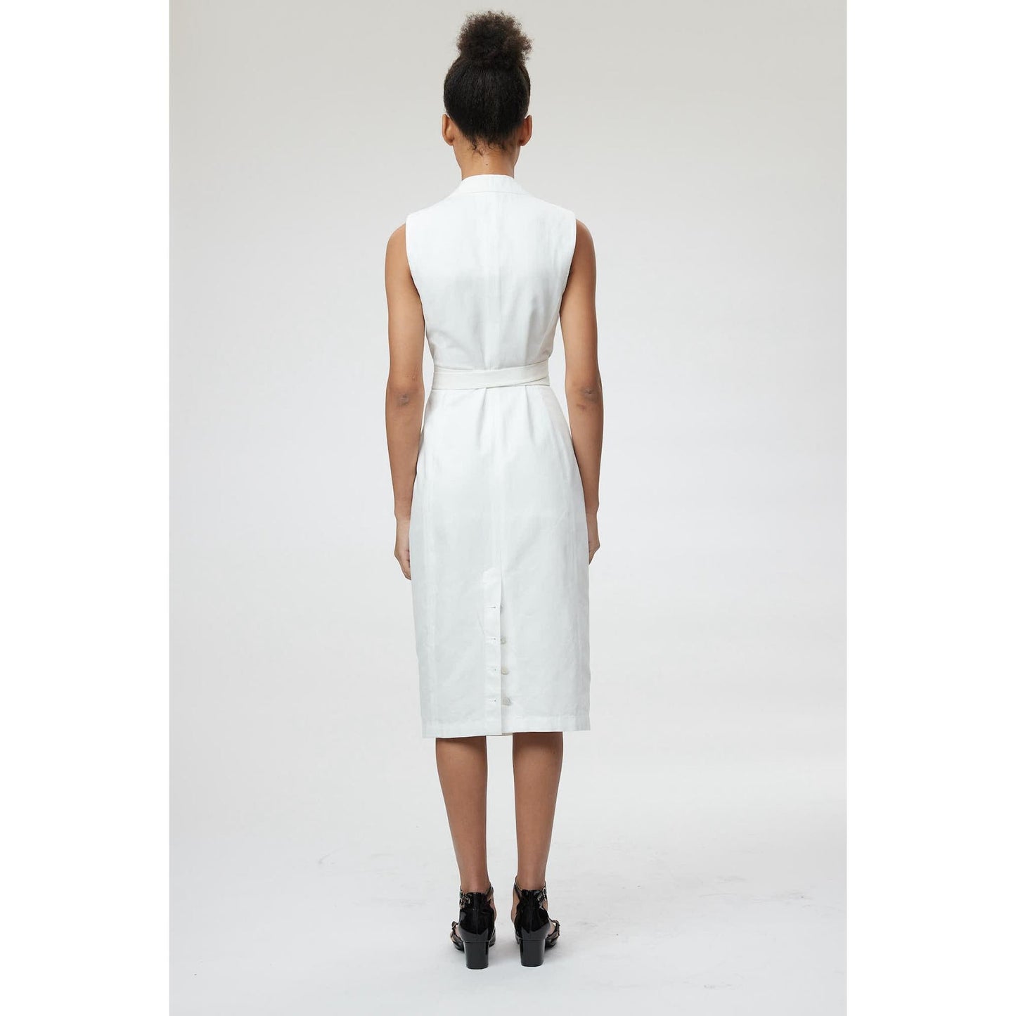 Women Pavia Dress - Tailored Sleeveless Dress in White