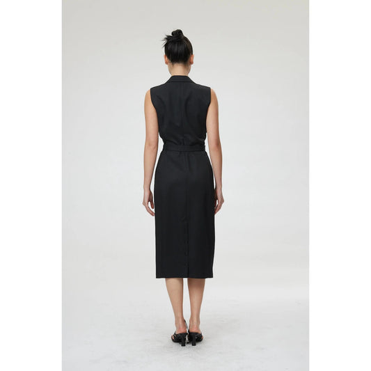 Women Pavia Dress - Tailored Sleeveless Dress in Black
