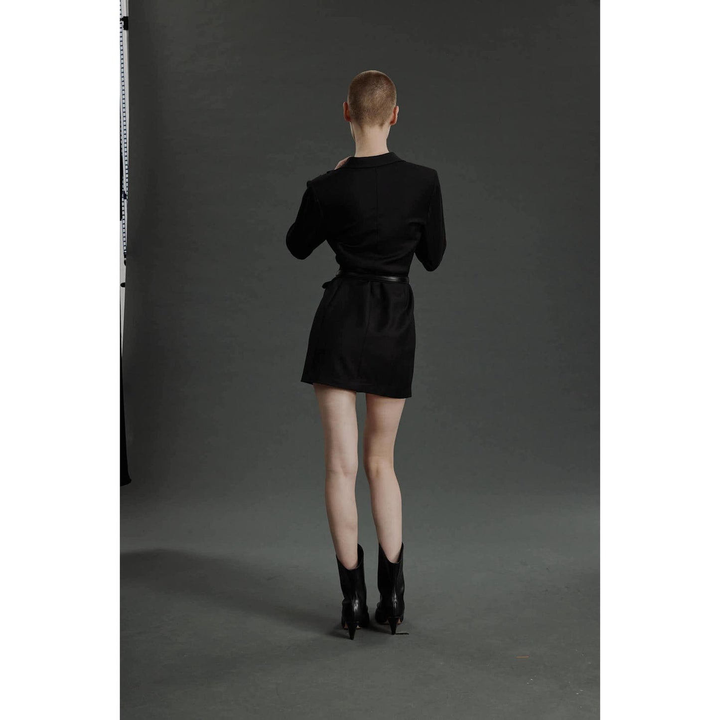 Women Braganza - Limited Edition Dress - Double Breasted Dress in Herringbone - Night Brown