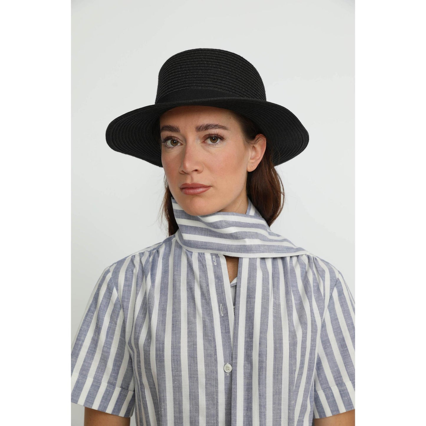 Women Port Dress - Port Relaxed Maxi Chambray Stripe Dress - Denim/White