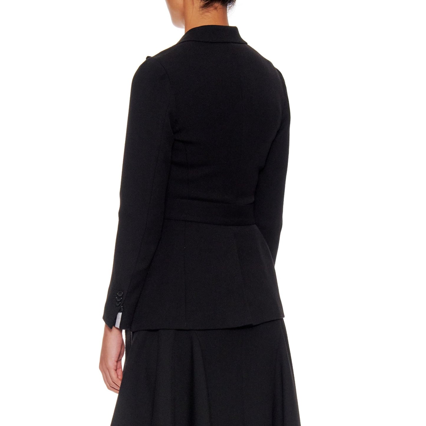 Women Avignon Jacket - Wool Wrap Jacket With Peaked Lapels - Black