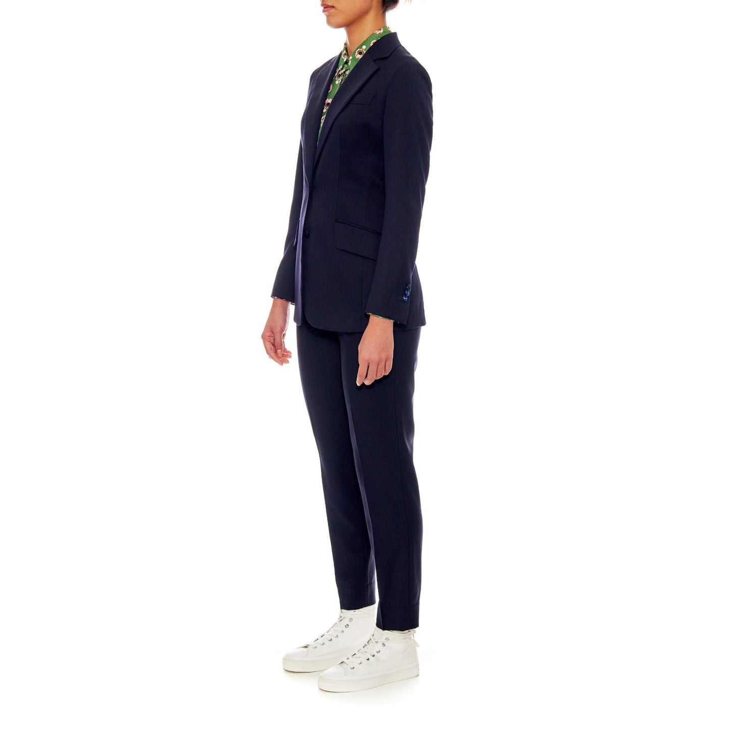 Women Roubaix - Classic Two Button Wool Jacket in Navy