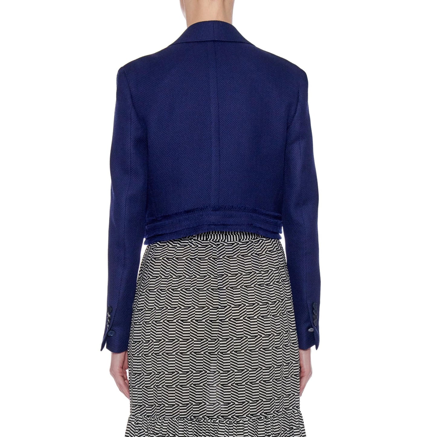 Women Murcia Jacket - Shawl Collar Cropped Jacket in Navy