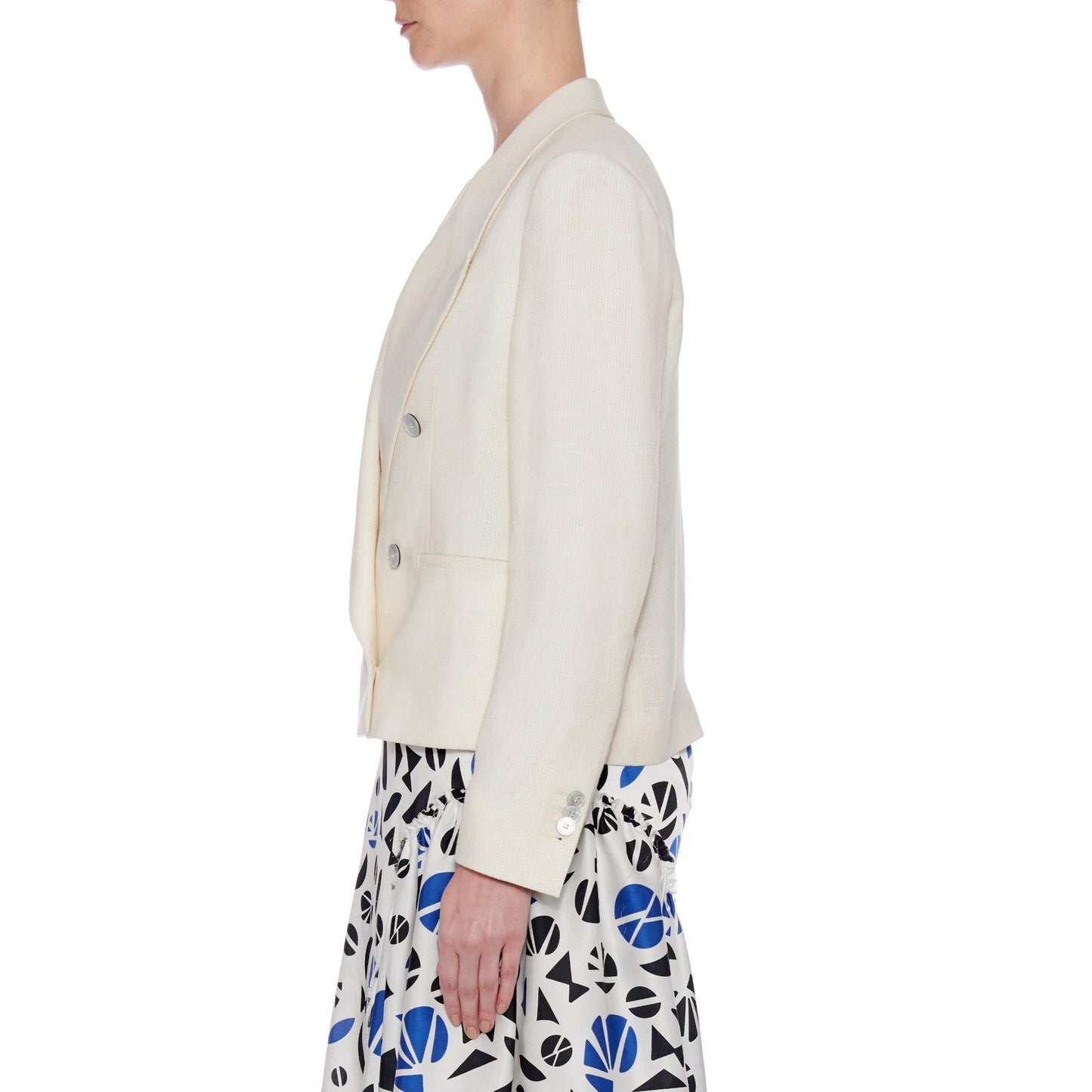 Women Oviedo Jacket - Peaked Lapels, Double Breasted Jacket in White