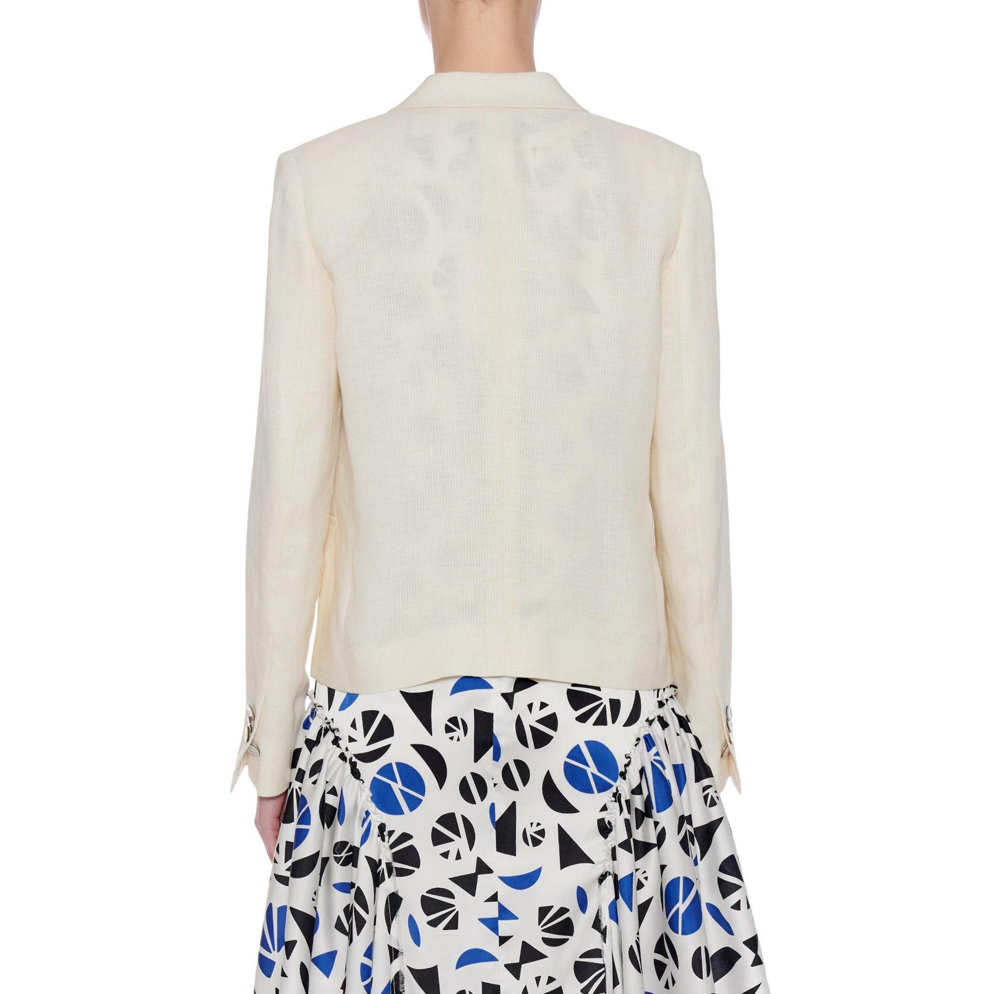 Women Oviedo Jacket - Peaked Lapels, Double Breasted Jacket in White