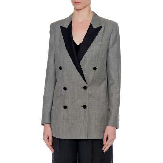 Women Pamplona Jacket - Relaxed Fit Boyfriend Suit Jacket in Grey