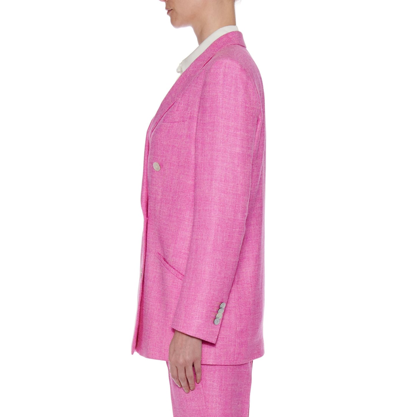 Women Pamplona Jacket - Relaxed Fit Boyfriend Suit Jacket in Pink