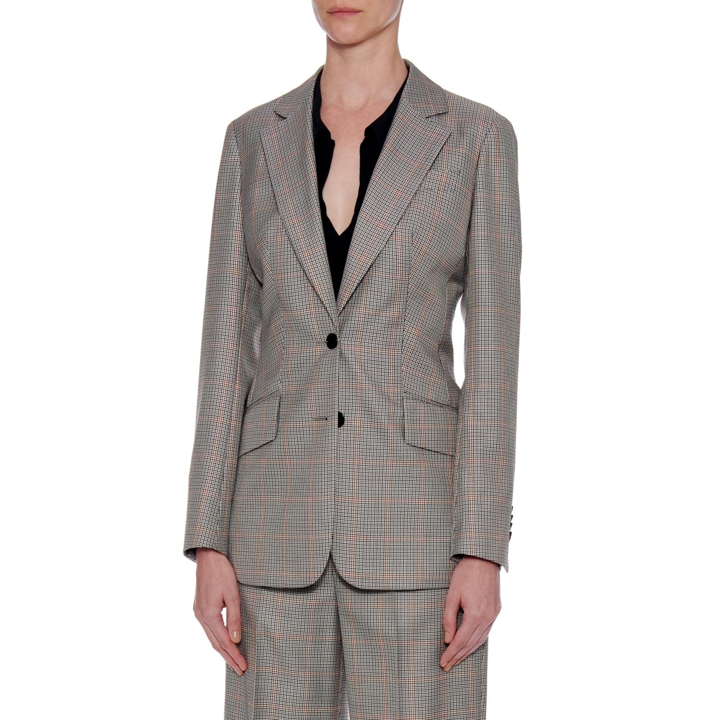 Women Roubaix Jacket - Classic Two Button Jacket in Tartan