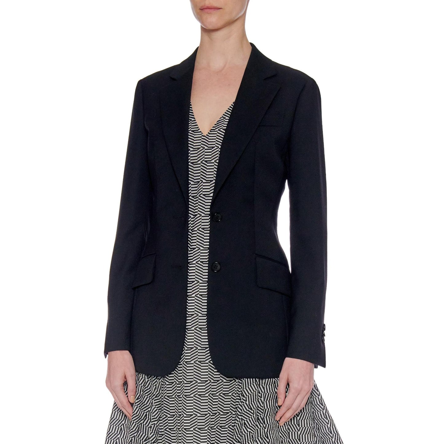Women Roubaix Jacket - Classic Two Button Jacket in Black