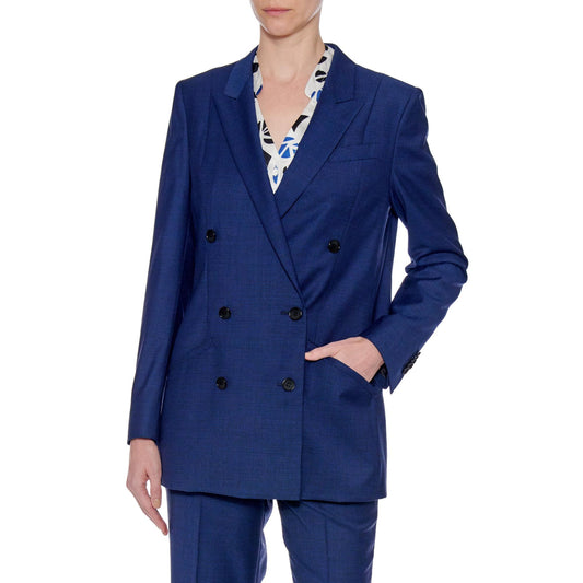 Women Pamplona Jacket - Relaxed Fit Boyfriend Suit Jacket in Navy