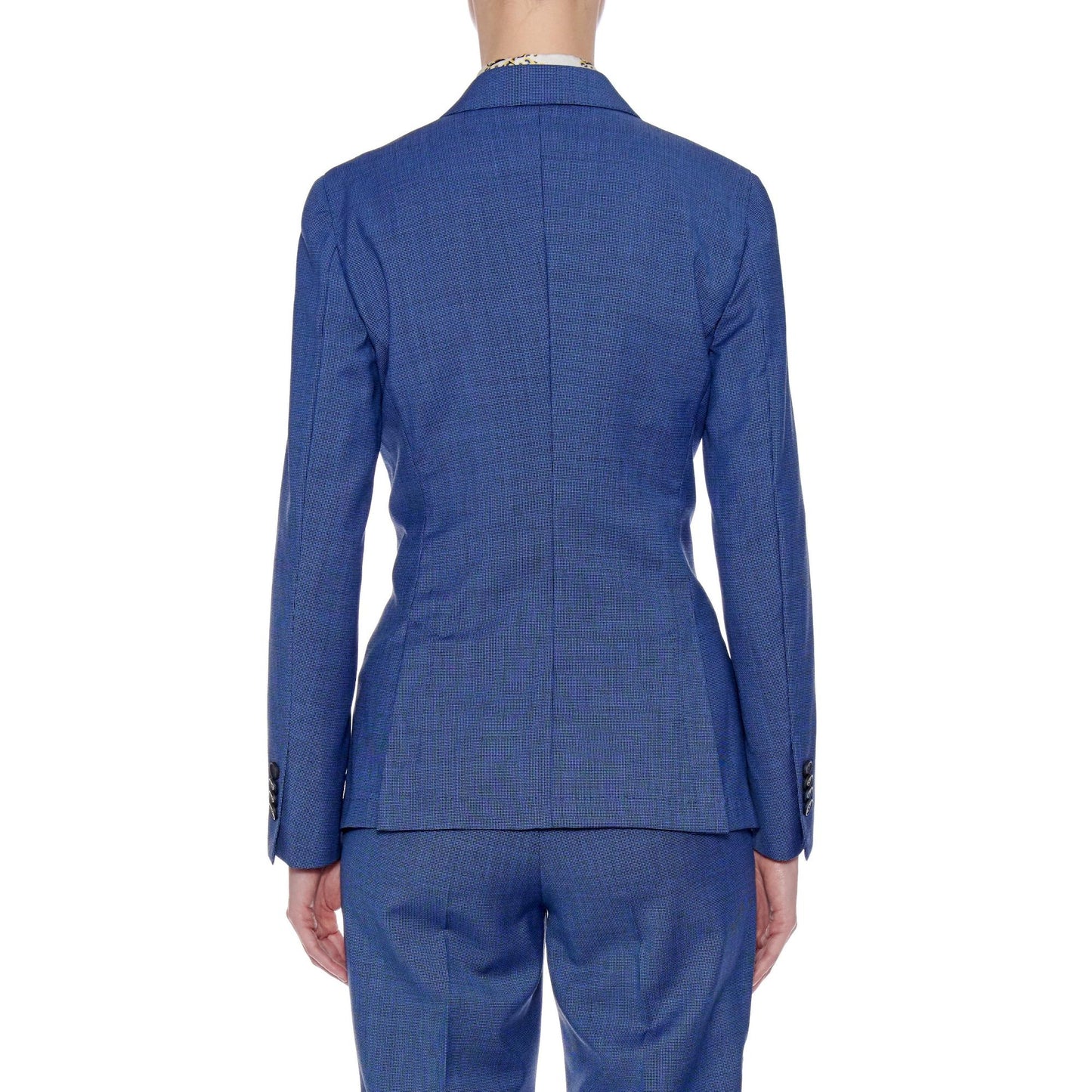Women Nice Jacket - Double Breasted Slim Fit Suit Jacket in Blue