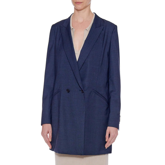 Women Caruna Jacket - Long Loose Fit Jacket in Navy