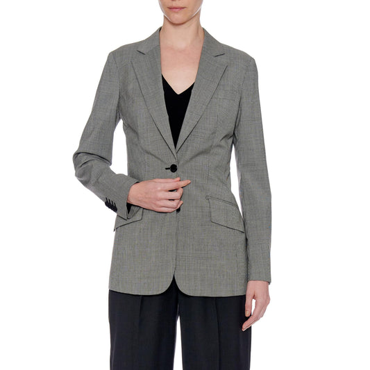 Women Roubaix Jacket - Classic Two Button Jacket in Black White