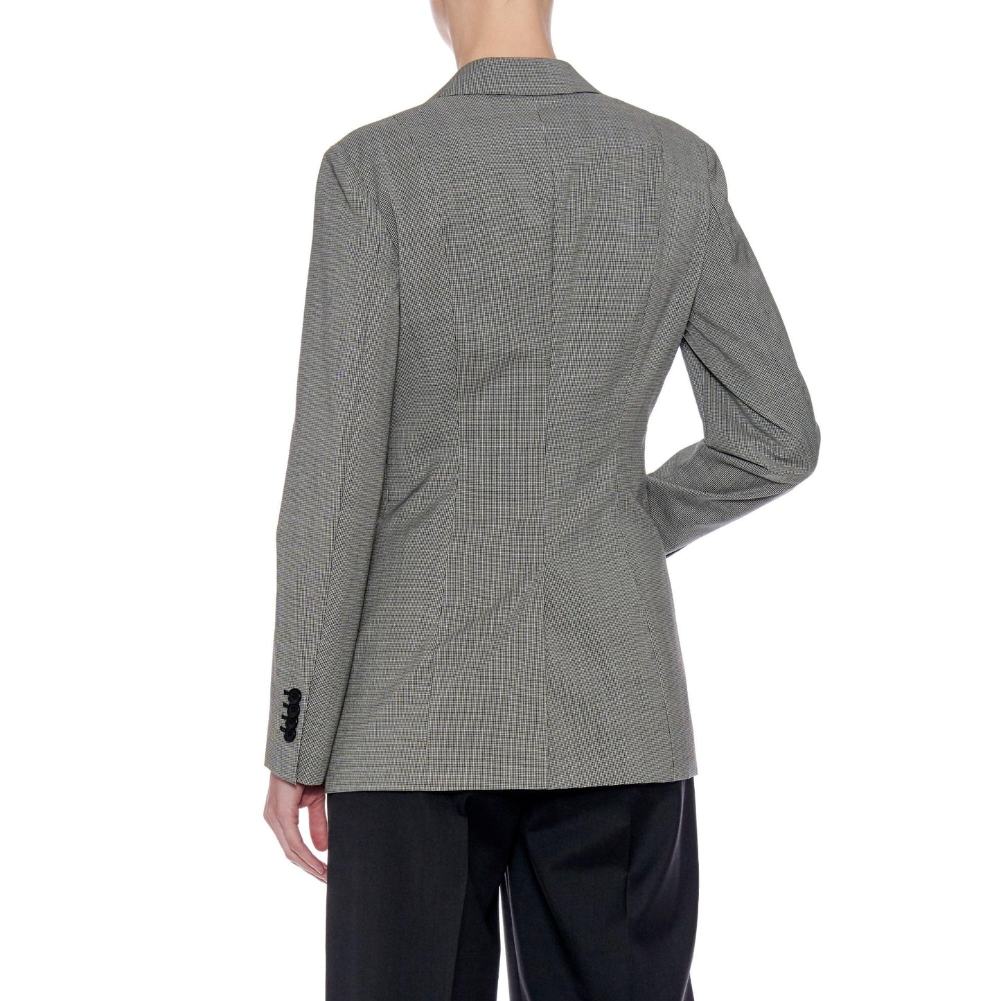 Women Roubaix Jacket - Classic Two Button Jacket in Black White