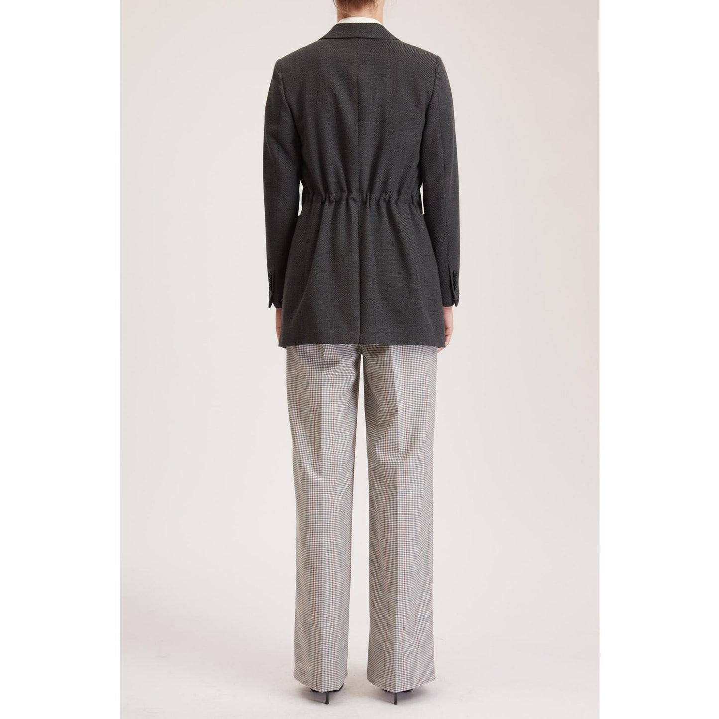 Women Brentford Jacket - Relaxed Fit Suit Jacket in Grey Twill Wool