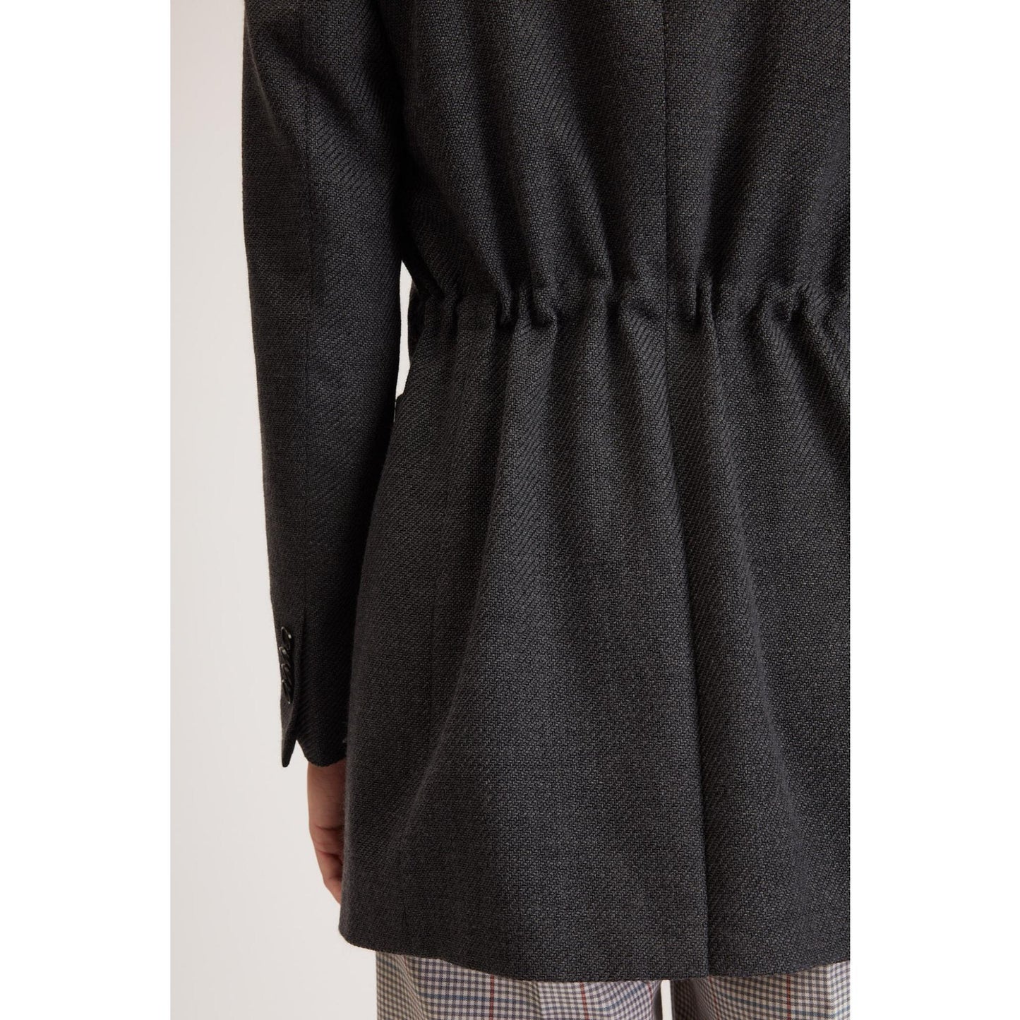 Women Brentford Jacket - Relaxed Fit Suit Jacket in Grey Twill Wool