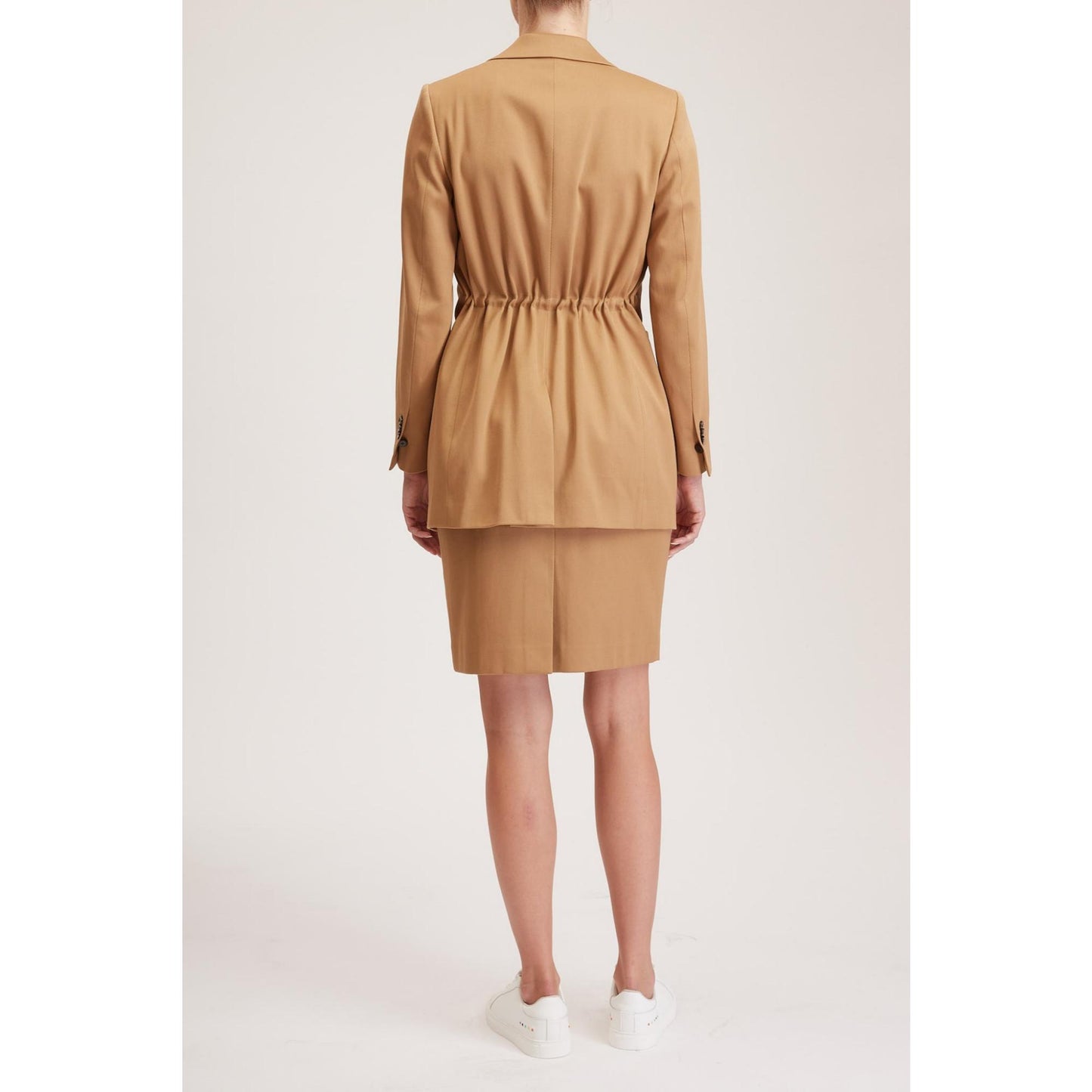 Women Brentford Jacket - Relaxed Fit Suit Jacket in Camel Cotton Twill